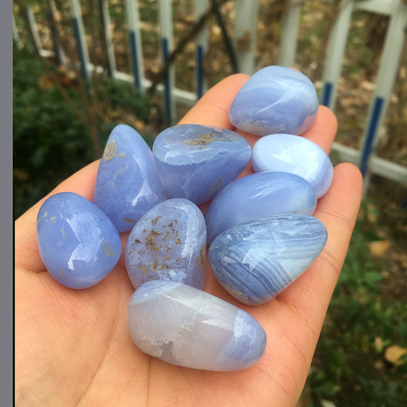 Marine Aquarium Gravel - Piedras de ágata de encaje azul,