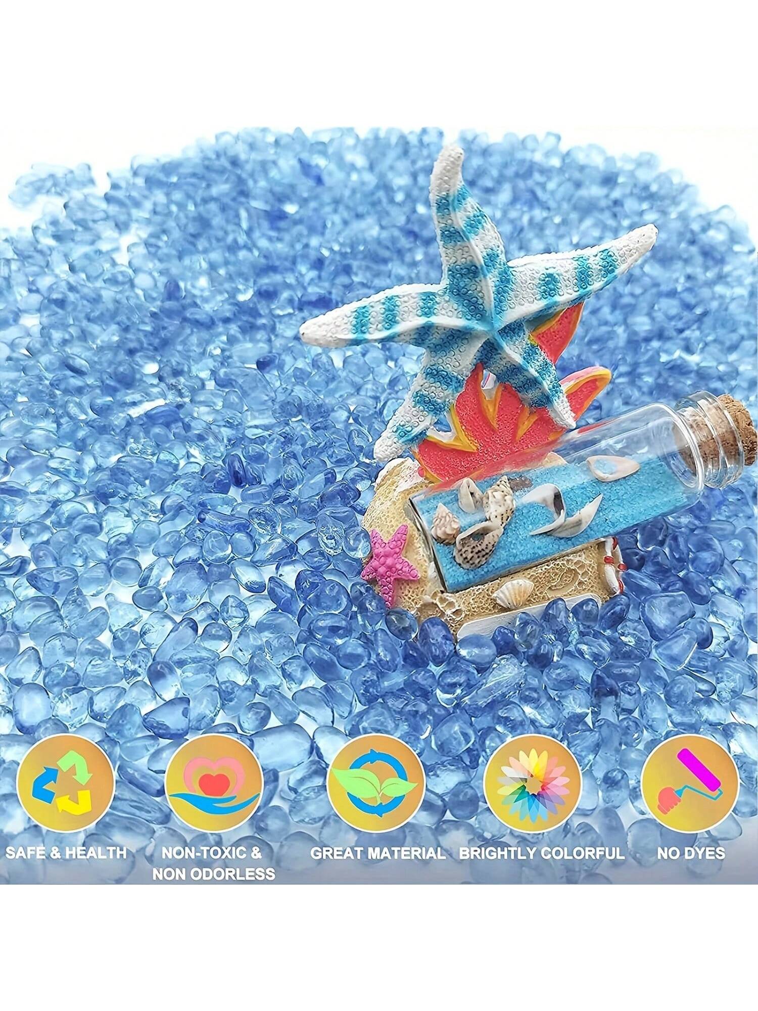 Grava de vidrio azul, piedras  - Marine Aquarium Gravel reseña y precio